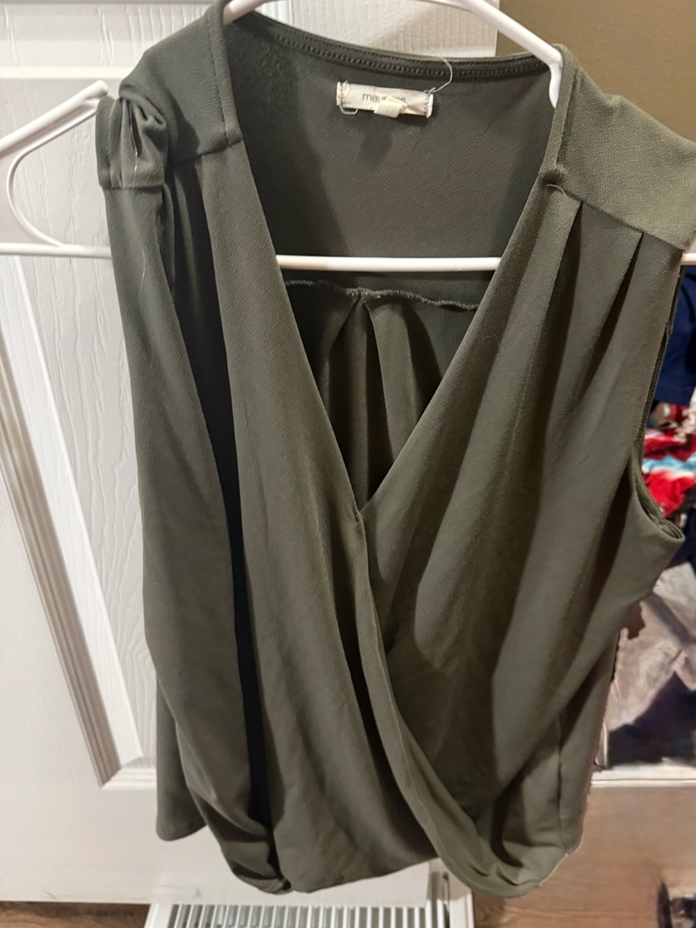 Maurices Olive Green One-Shoulder Wrap Dress